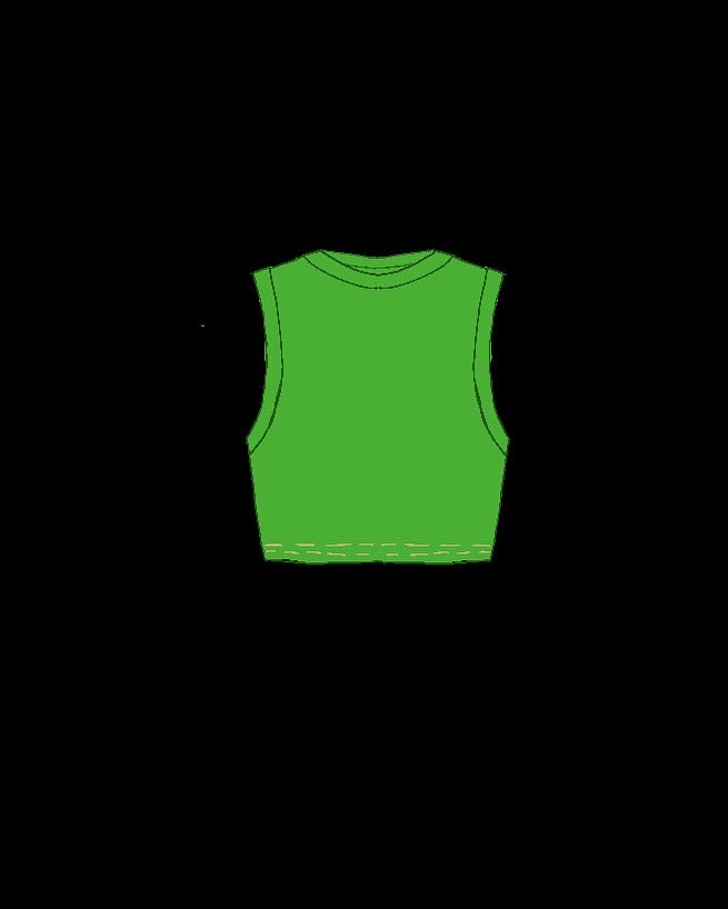 Feminine fit cropped tank top lime green