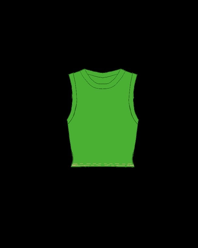 Feminine fit tank top lime green